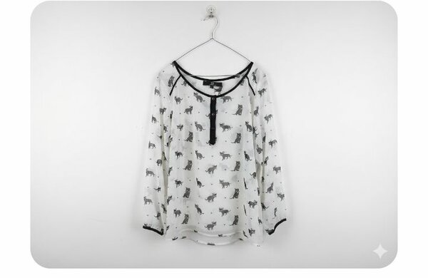 Chemise blanche motif loup