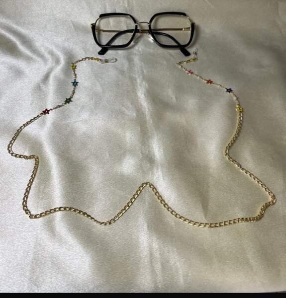 Chaîne à lunettes avec perles colorées