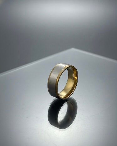 Bague en Tungstène Bicolore