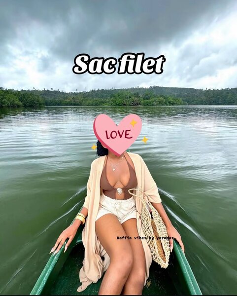 Sac filet en raphia chic