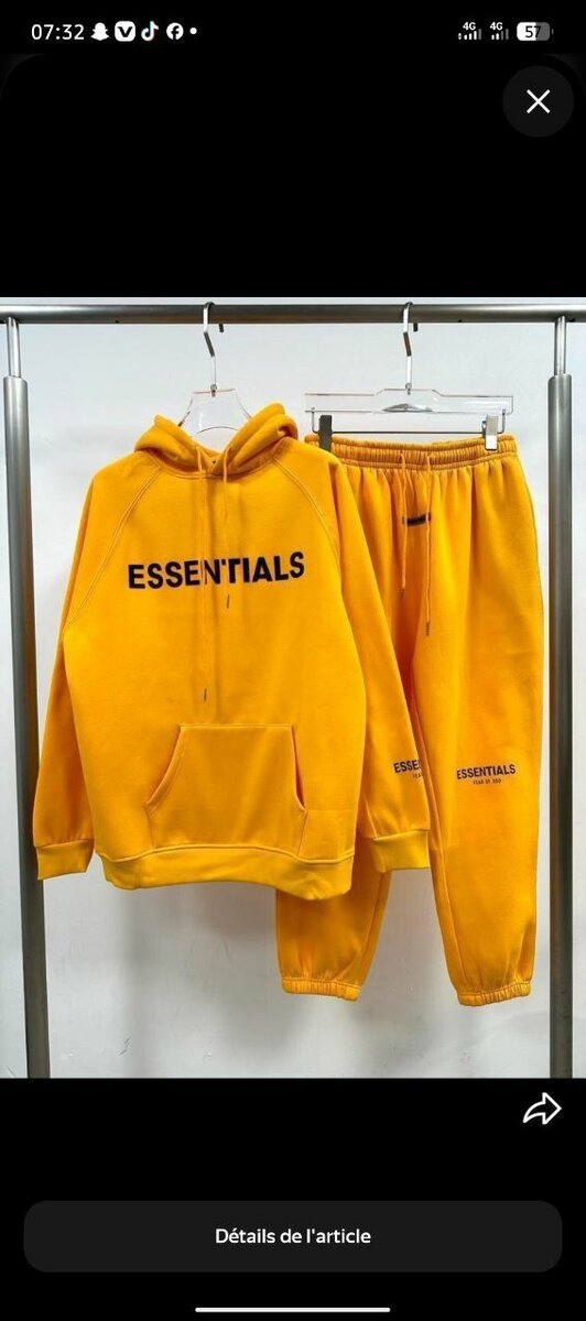 Survêtement Jaune Essentials