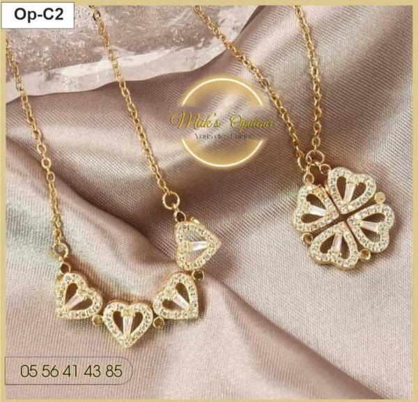 Collier en argent doré chic