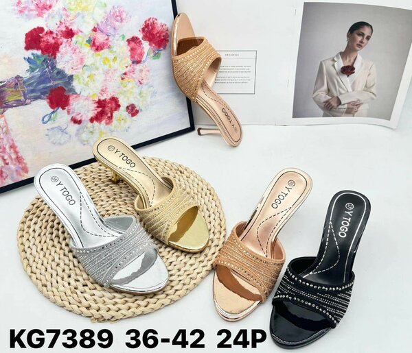 Mules à talons pailletées