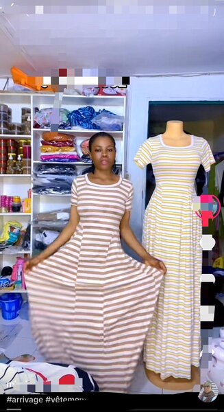 Robe Longue à Rayures Élégante