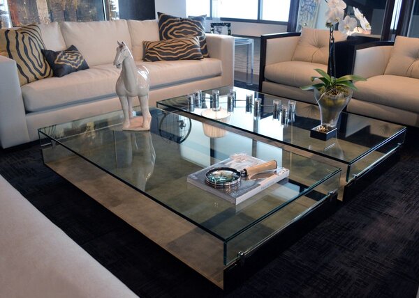 Table basse en verre moderne