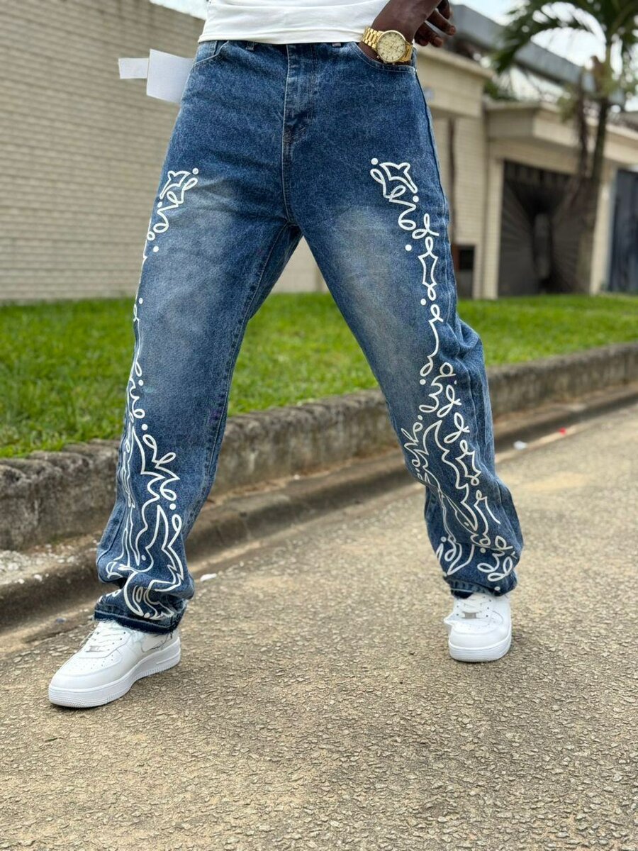 Jean homme graphique décontracté