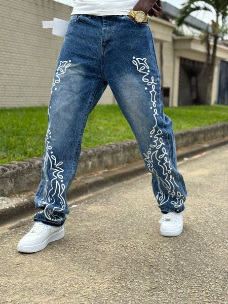 Jean homme graphique décontracté