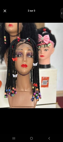 Perruque Tressée avec Perles