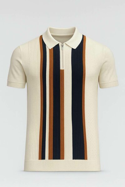 Polo rétro rayé élégant