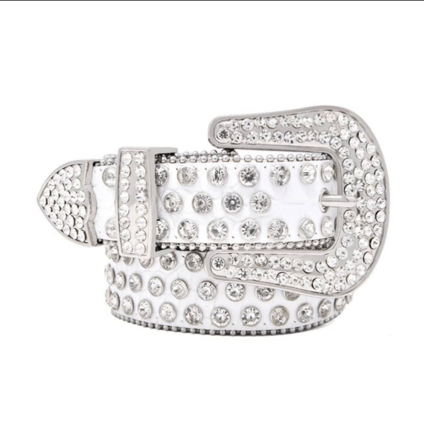 Ceinture blanche cloutée