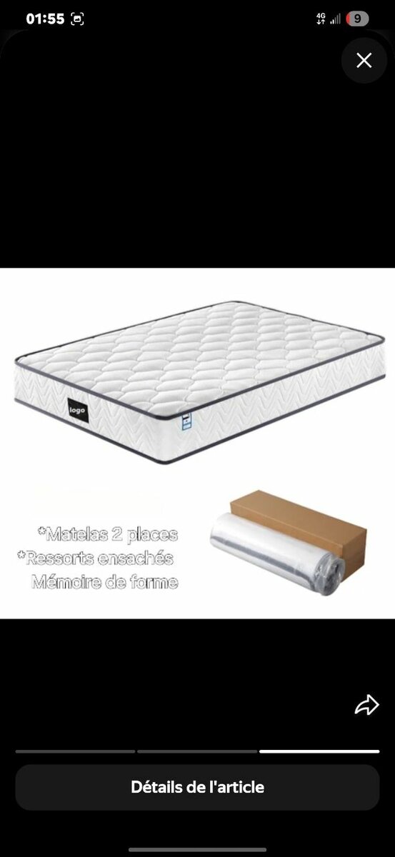 Matelas Mémoire de Forme 2 Places