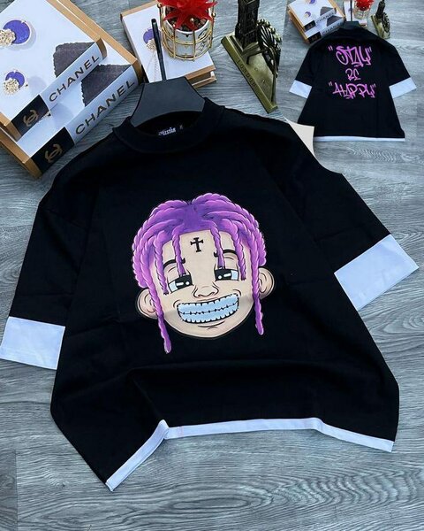 T-shirt homme noir avec dessin animé