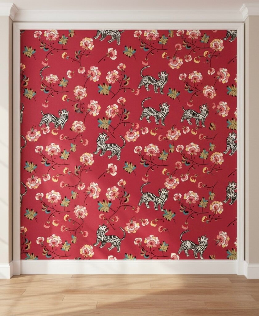 papier peint à motif floral