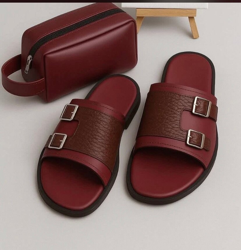 Sandales plates avec pochette