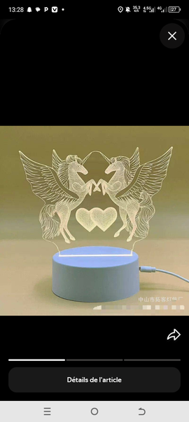 Lampe LED 3D Romantique