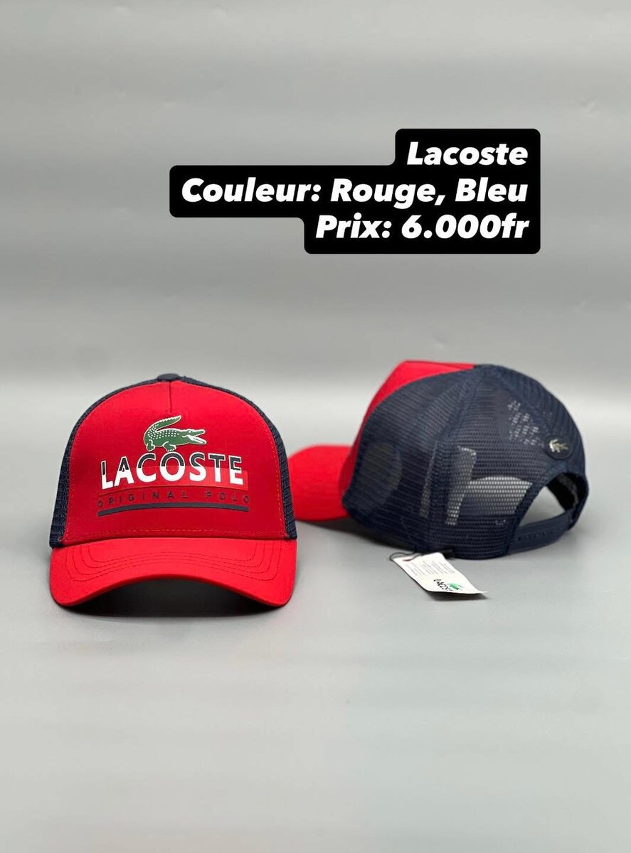 Casquette Lacoste rouge