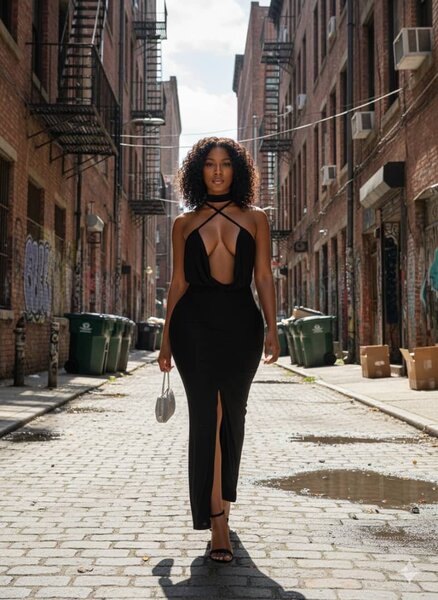 Robe noire décolletée chic