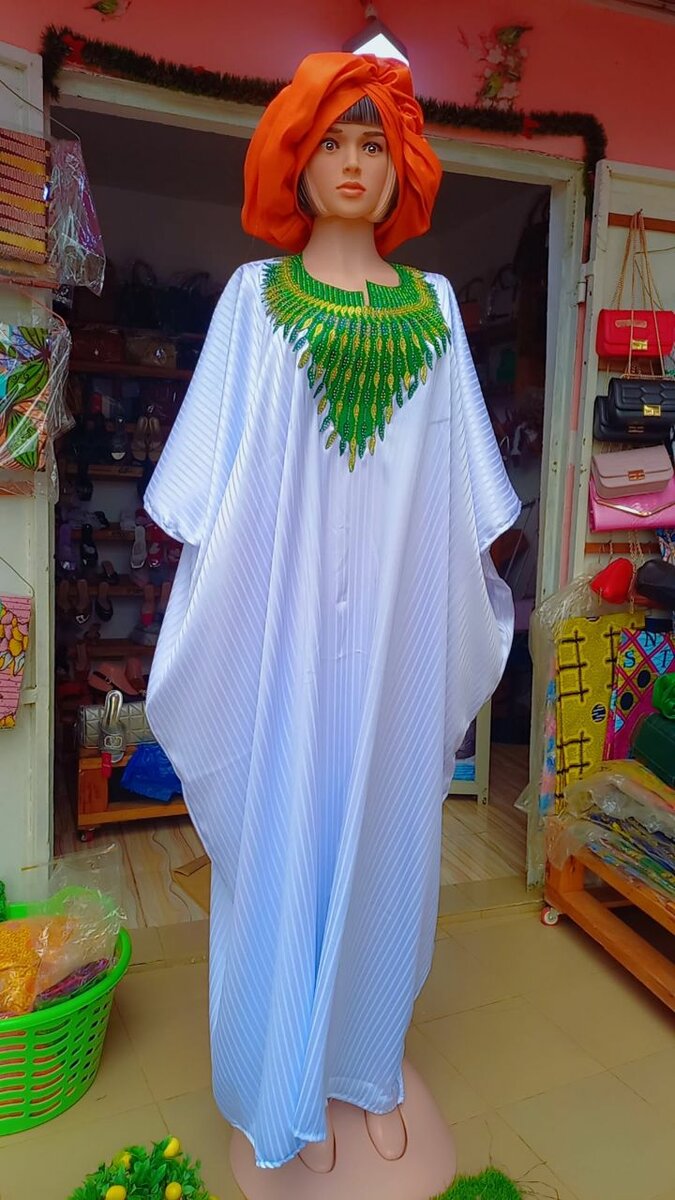 Boubou satin +coiffe