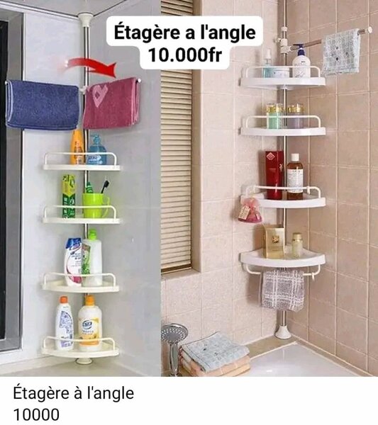 Étagère d'angle de salle de bain