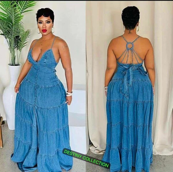 Robe en jean évasée femme