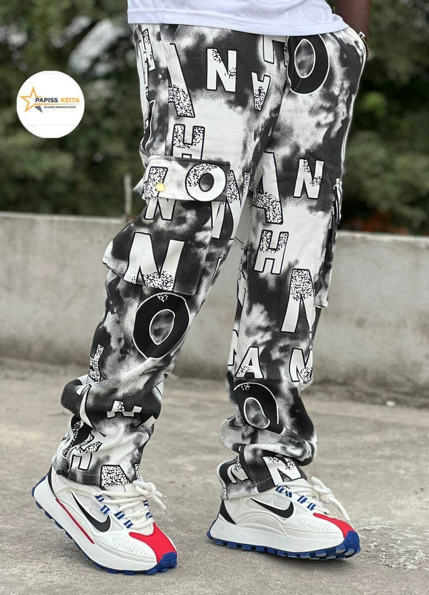 Pantalon cargo imprimé tendance