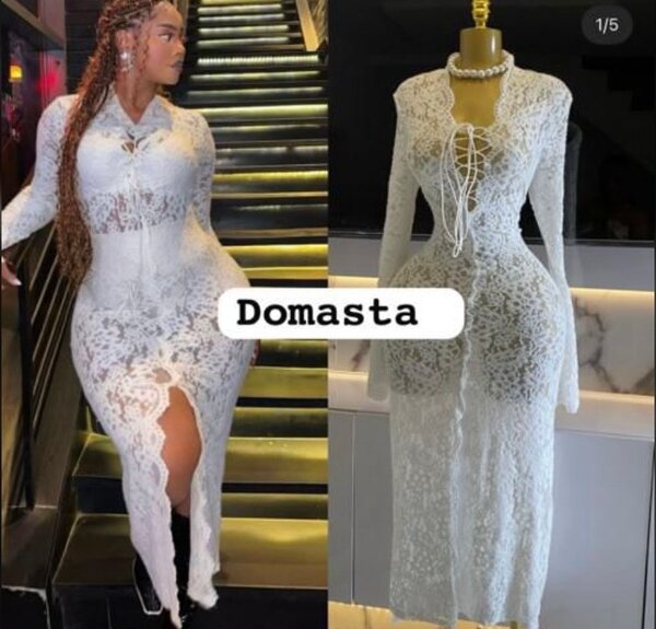 Robe en dentelle élégante blanche