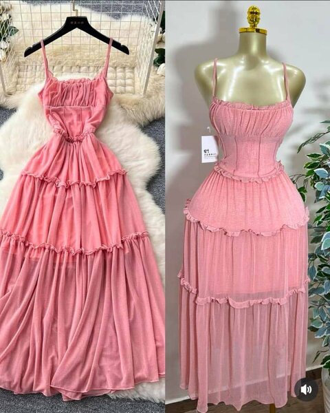 Robe longue élégante en mousseline