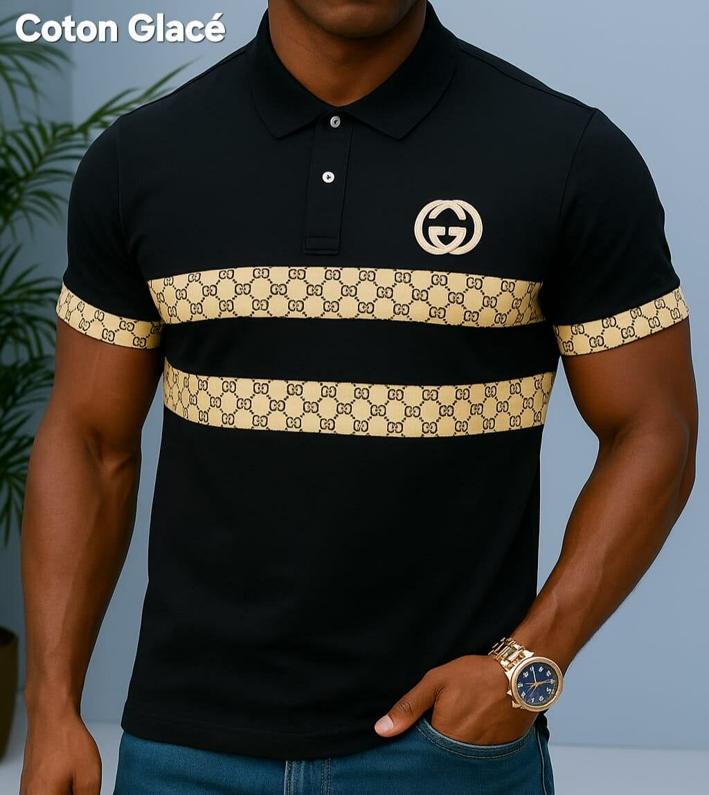 Polo élégant en coton glacé