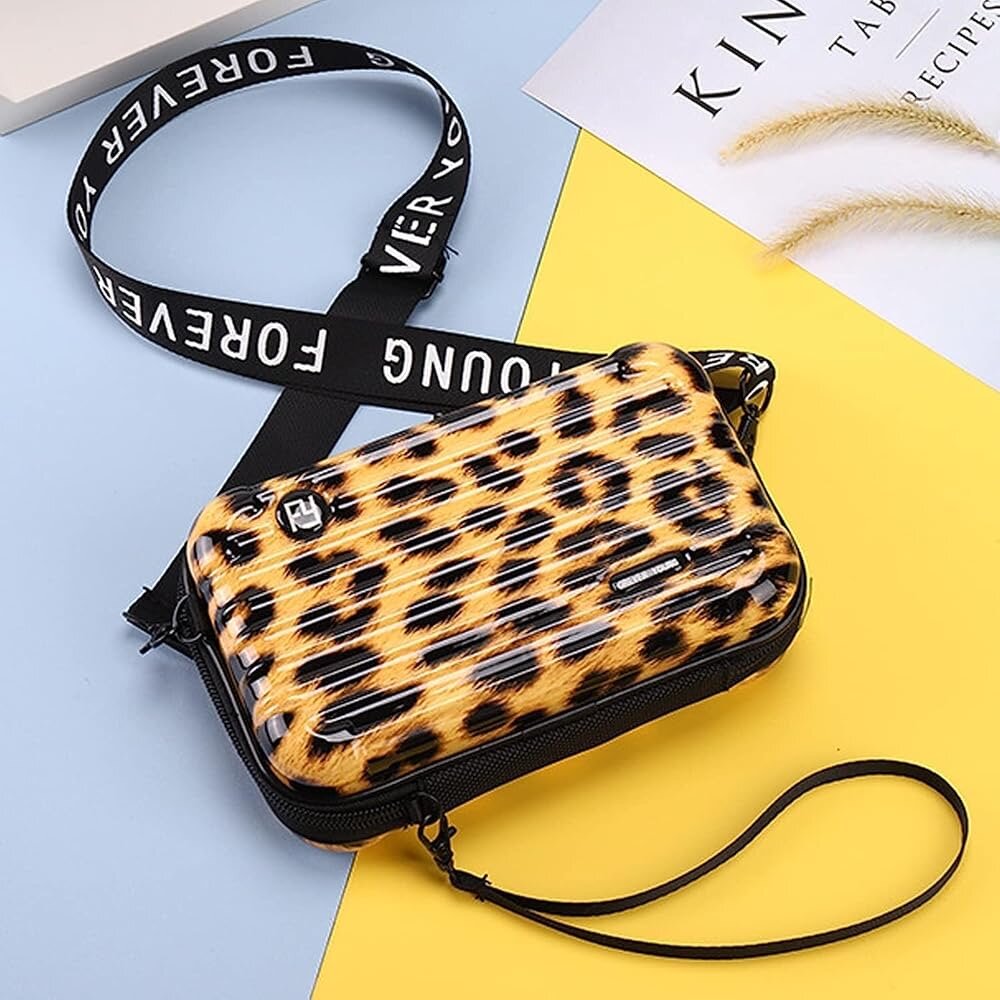 Sac bandoulière motif léopard