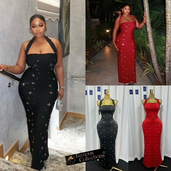 Robe longue en strass élégante