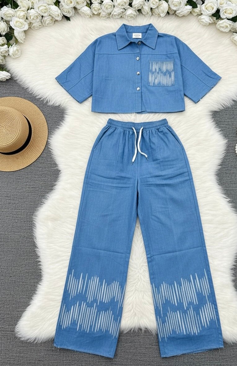 Ensemble Deux Pièces Bleu Chic