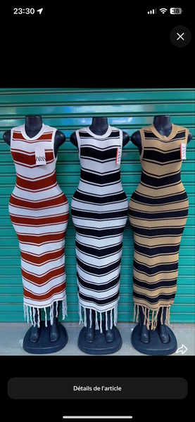 Robe Longue Rayée Élégante