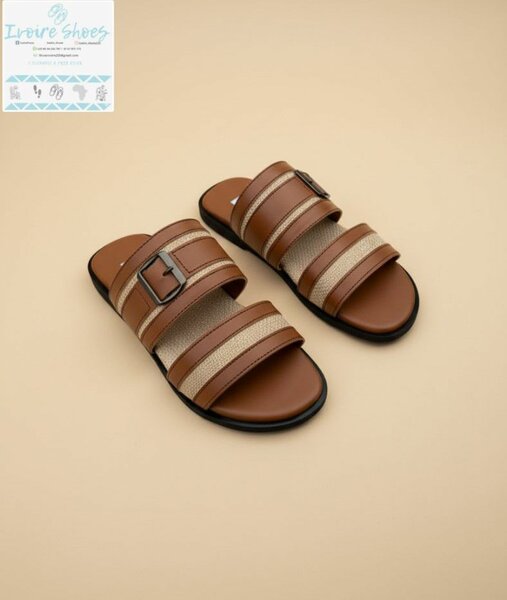 Sandales en cuir marron élégantes