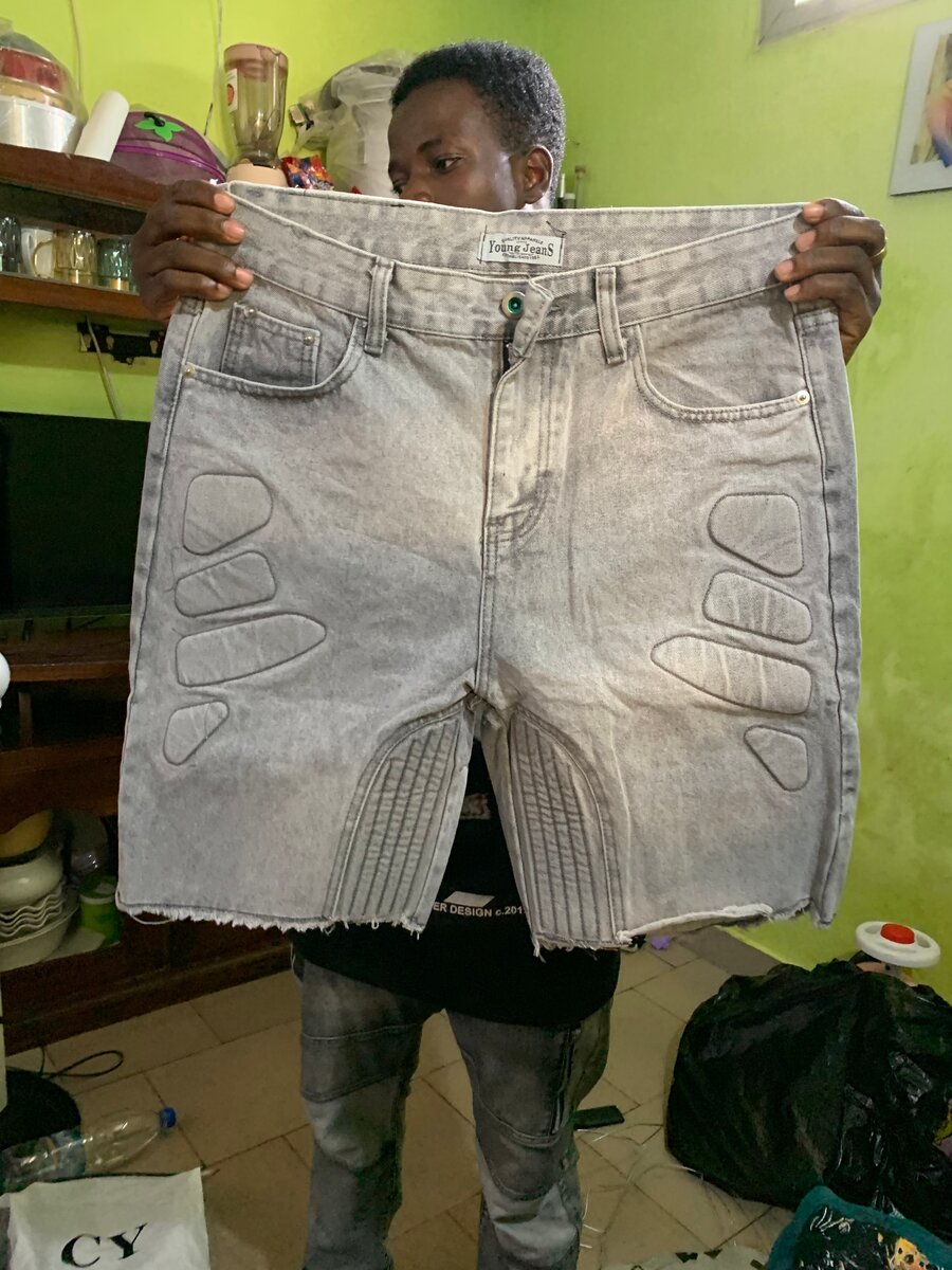 Short en jean délavé style urbain