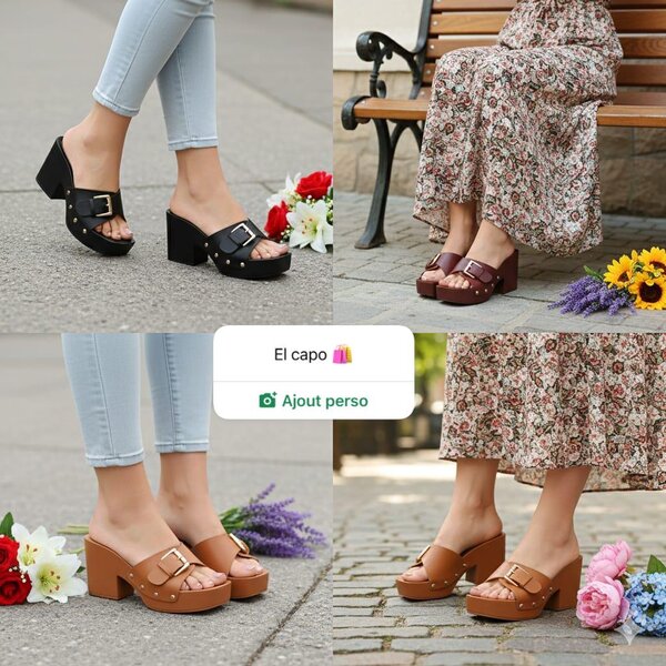 Sandales à talons avec boucle