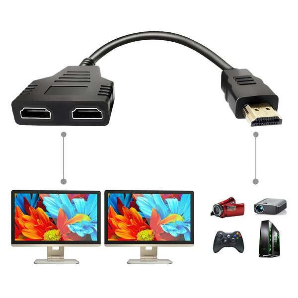 Câble HDMI Splitter 2 en 1