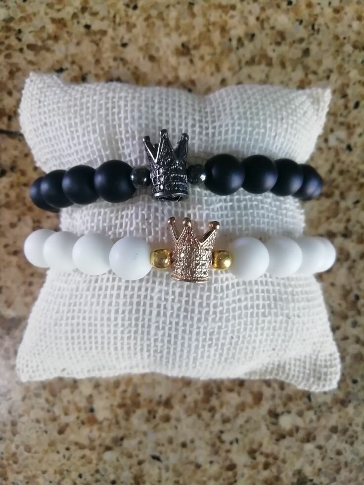 Bracelets Couronne Blanc et Noir