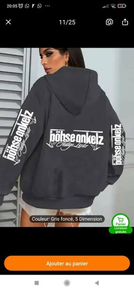 Sweat à capuche stylé gris