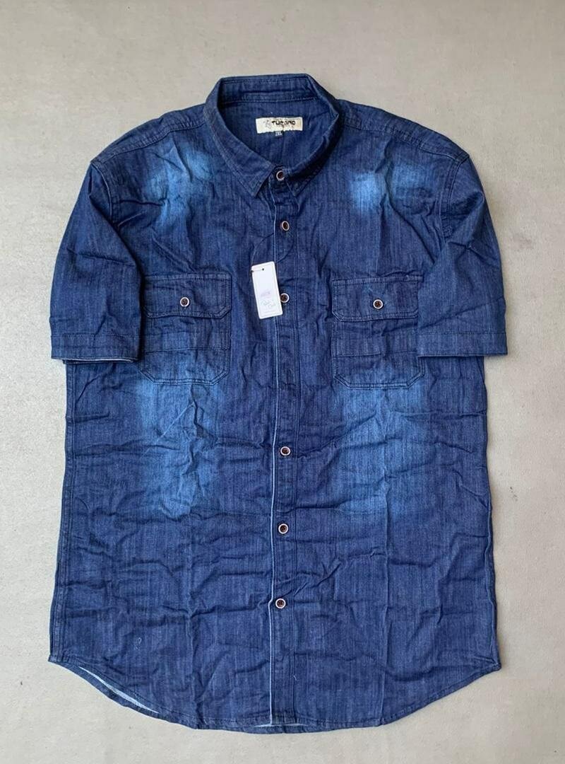 Chemise en Jean à Manches Courtes