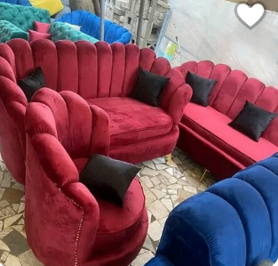 Canapé rouge velours moderne pour salon