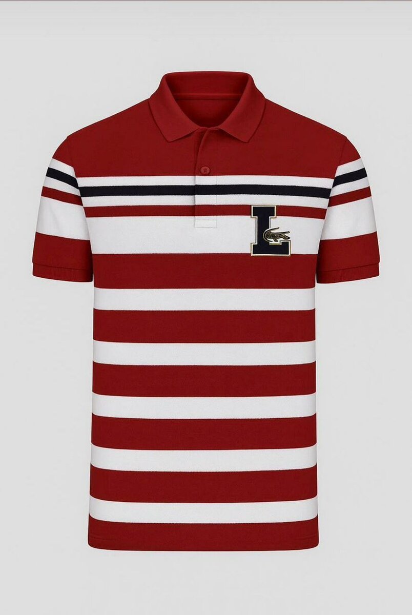 Polo homme rayé rouge