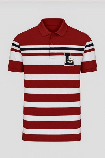 Polo homme rayé rouge