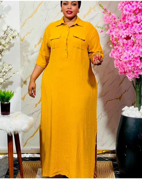 Robe longue boutonnée élégante