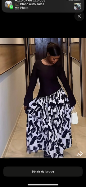 Robe élégante noir et blanc