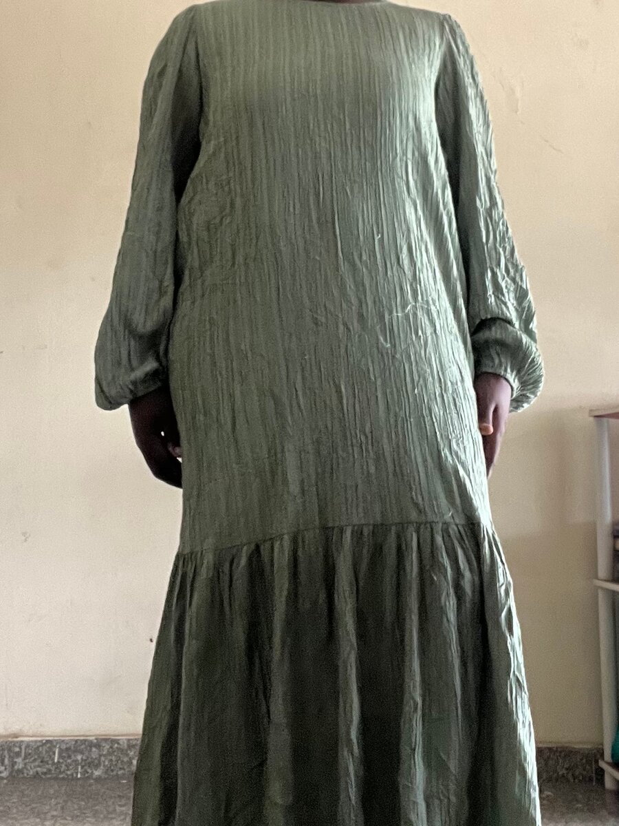 Robe longue en coton vert