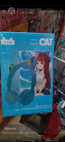 Casque sans fil Bluetooth Cat