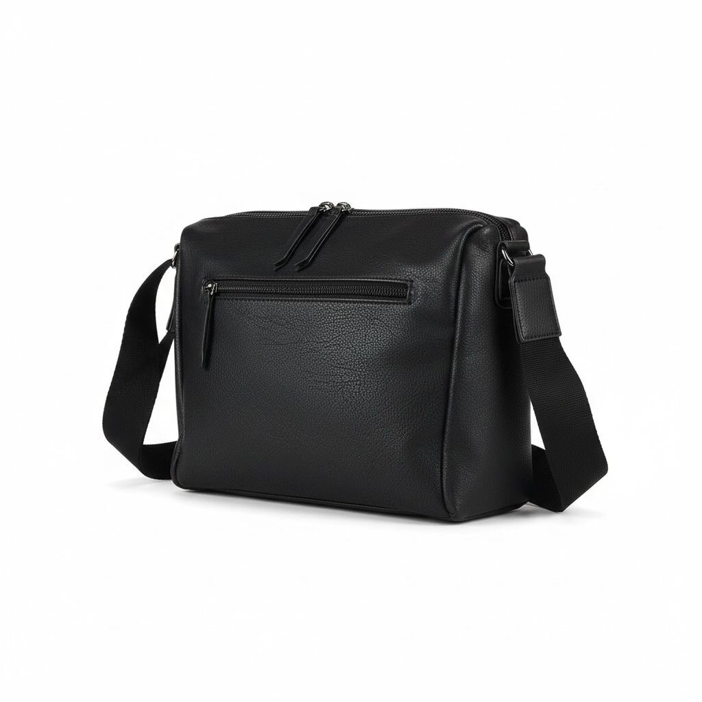 Sac bandoulière en cuir noir