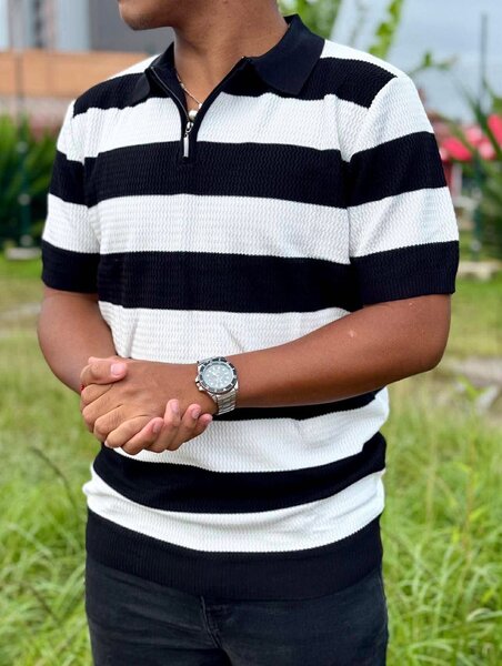 Polo à rayures chic