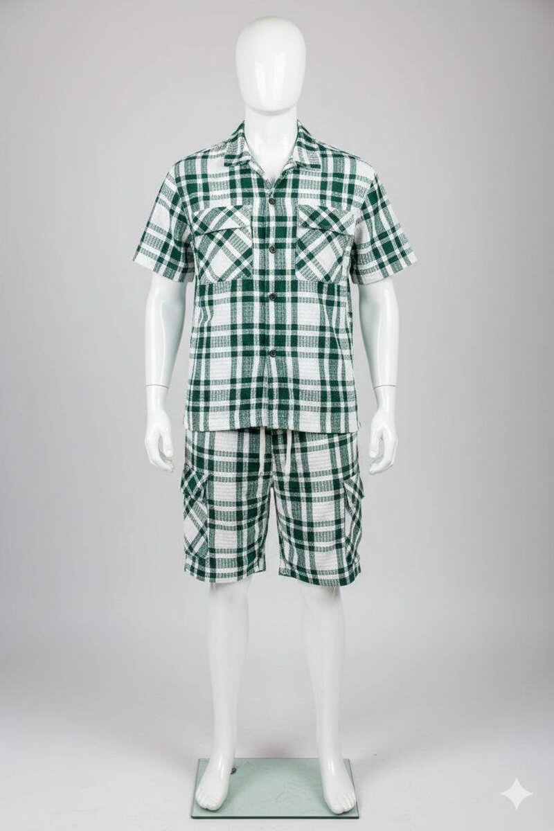 Ensemble Chemise et Short à Carreaux