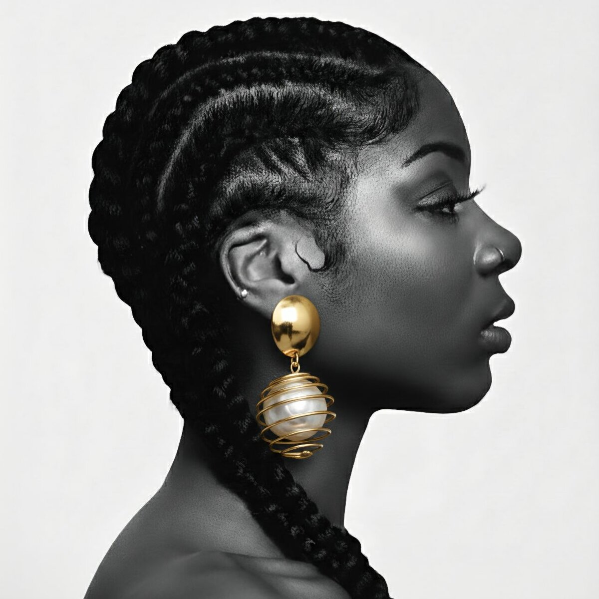 Boucles d'oreilles dorée perlé